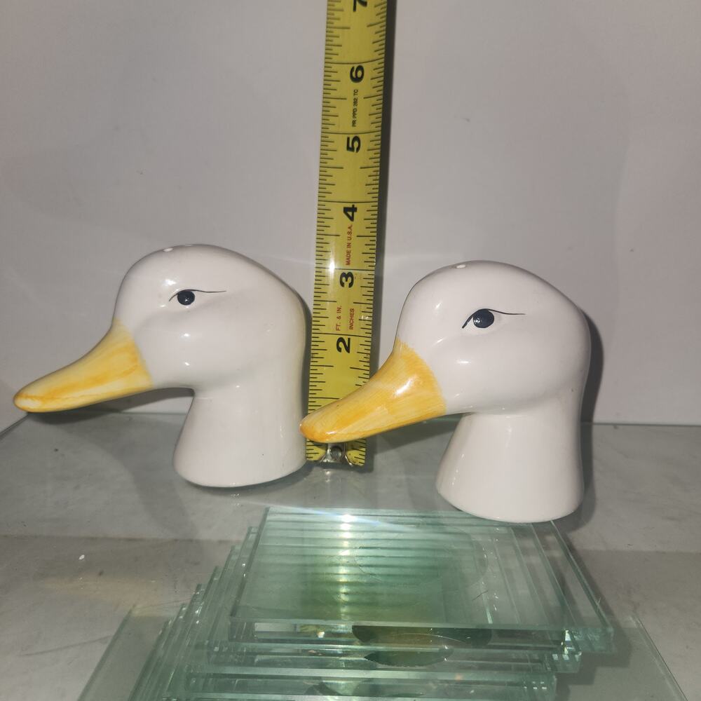 Vintage Ceramic Duck Salt Pepper Shakers grandma core cottage core